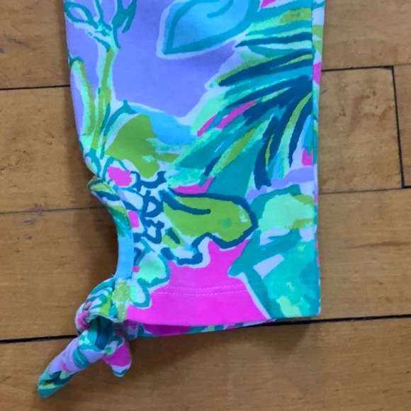 Lily Pulitzer girls size‎ L 8-10 Floral crop leggings - Picture 4 of 9